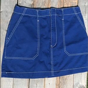 Adorable bright blue skirt.